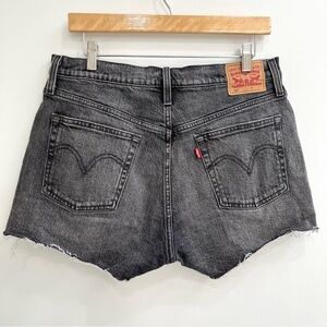Levi's 501 Original Shorts Jean In Better Weathered Black Button Fly Raw Hem 31